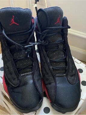 Jordan Kids Black and Red High-Top Basketball Sneakers